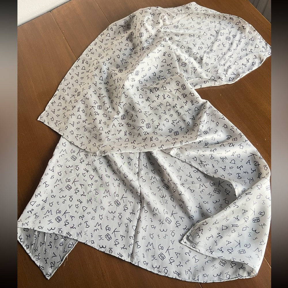 Silk White Western Rodeo Brand Iron Scarf Wild Rags